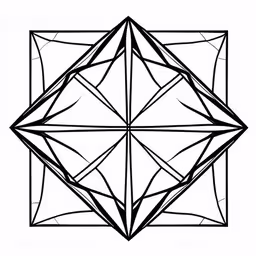 an image of a diamond shape that is drawn,an outline drawing of a square shape