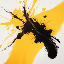 a dirty yellow paint covered surface with a black object