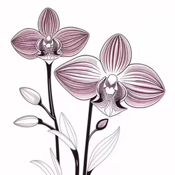 some purple flowers on a white background,an art print of three orchids with small leaves,an illustration of a couple flowers and leaves,a bunch of purple flowers sitting on top of a white background,some flowers are growing out of the dirt