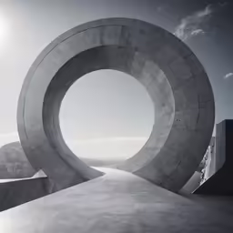a sculpture that is inside of a tunnel