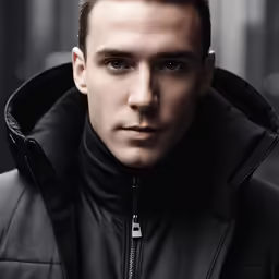 a young man is photographed in this very well lit photograph