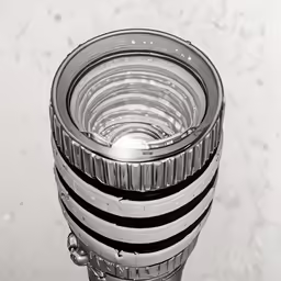the top part of a chromed glass cup