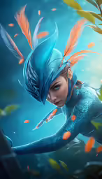 an image of a character with orange feathers