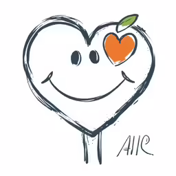 a happy and colorful heart with a happy face