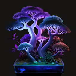 a bonsai tree in its full display on the counter