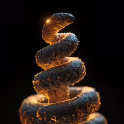a closeup of a stack of bananas on a black background