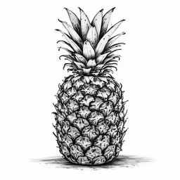a black and white photo of a pineapple