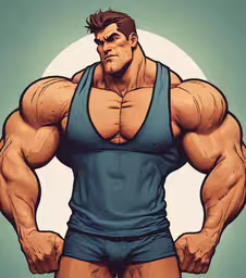a man is in underwear and a green shirt,a picture of the wrestler from street fighter