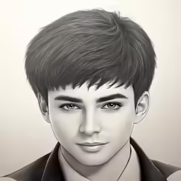 a black and white photo of a young man