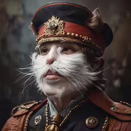 an old man with a huge moustache and beard