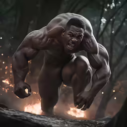 the man with huge muscular body is posing for a photo