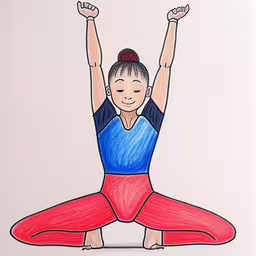 a drawing of a woman doing a yoga pose,a drawing of a person in a yoga position