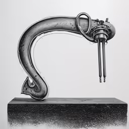 the back end of an object that is in a painting