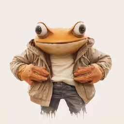 an image of a man holding a toad wearing gloves