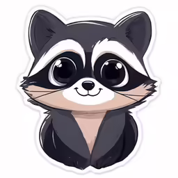 a little raccoon wearing a scarf sticker