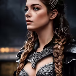 a very pretty lady wearing a bunch of hair