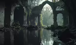 water with an arch at the bottom near rocks