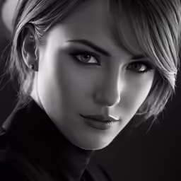 a black and white photo of a young woman