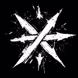 a logo with two white arrows in the middle