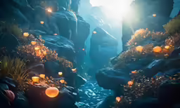 an animated picture shows several lanterns being lit in the shape of mountain