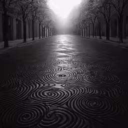 a street that has some water on it