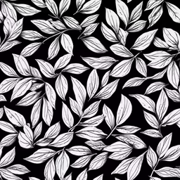 a seamless black and white leaves wallpaper