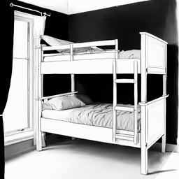 a bunk bed with two smaller bunk beds next to it