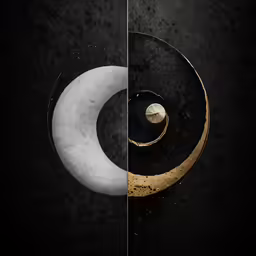 a black background and a white moon are photographed