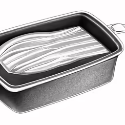 an illustration of a loaf of bread on a pan