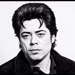 a man looks off to the side and stares upward