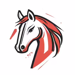 a horse that is painted in black and red