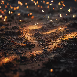 a close up photo of some fire on the ground