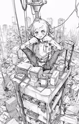 a girl that is on top of a giant object