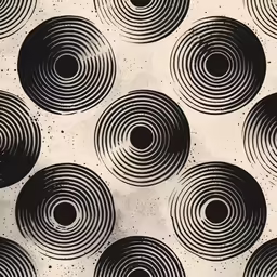 abstract design with black circles on a white background