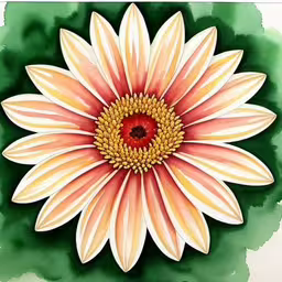 the image of a flower is drawn in watercolor