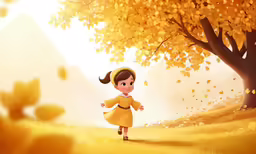 an animated cartoon character walking down a grassy area in a wooded area
