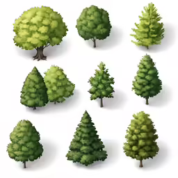 several different trees for different purposes