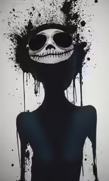 the skeleton has some paint on its face