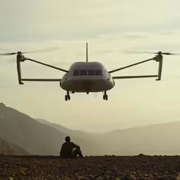the plane is sitting on the mountain top and landing