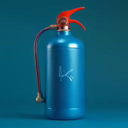 an electric water heater with a red handled handle