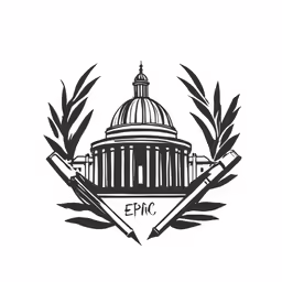 a black and white capital building and an inscription epic