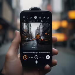 a person is holding a smart phone up to take a photo