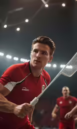 there is a man holding a tennis racket