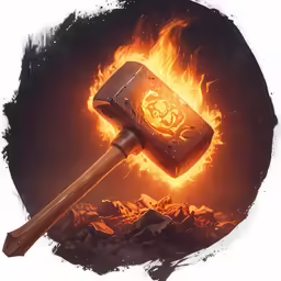 an ax that is sitting on top of a fire