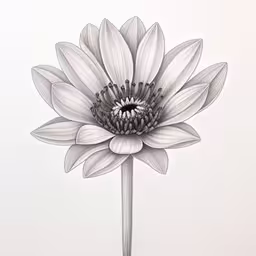 a pencil drawing of a flower on a white paper