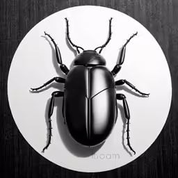 a beetle is standing in front of a white background