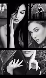 the three photos have different hair and clothes