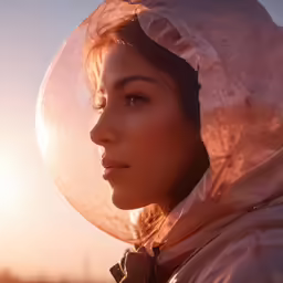 a beautiful young lady looking off into the distance