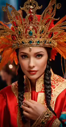 a woman in an asian costume