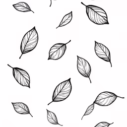 a set of leaves floating on top of each other